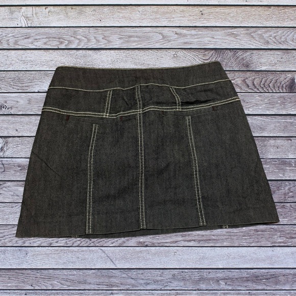 Rampage Denim Jean Dark Navy Mini Skirt Y2K Vibes Hot Girl Goth Stitch - Picture 4 of 5